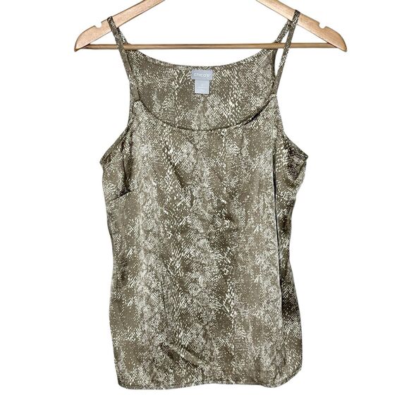Chicos Snakeskin Print Satin Camisole Tank Top Tan Womens 4/6 0 Small Animal - Picture 1 of 5